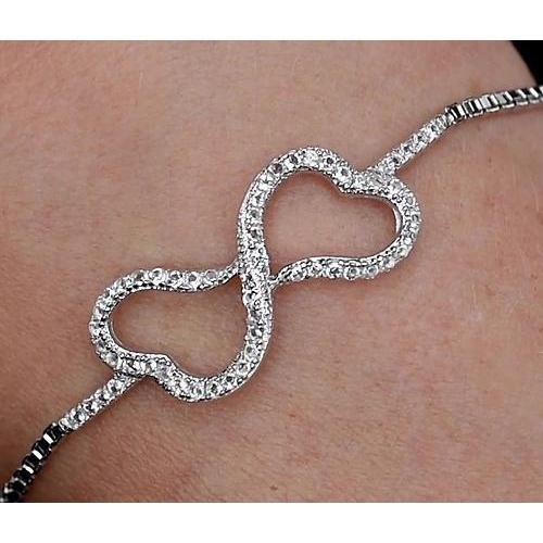 Echt Diamantarmband Herz 4 Karat Damen Schmuck 14K