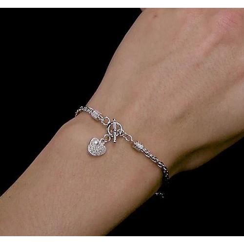 Herz Charm Armband Echt Diamant 1 Karat Damen Schmuck