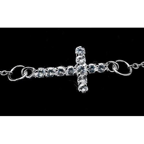 Rundes Natürliche Diamantkreuz Armband 3,30 Karat Weißgold Schmuck Neu