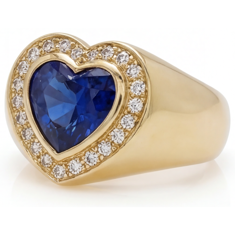 Zeitloser Farbstein-Ring 3,75 Karat – Seitenansicht