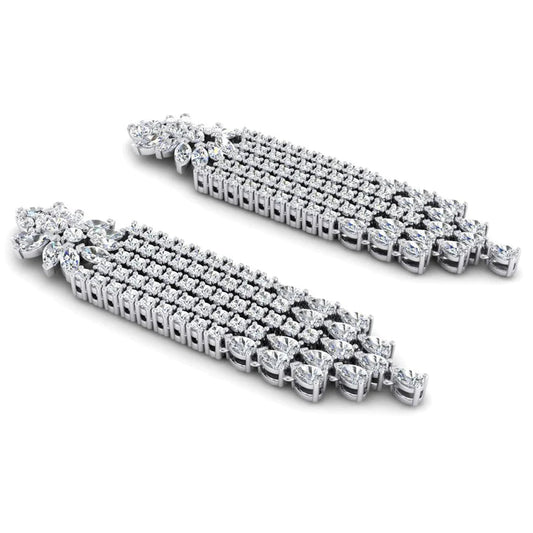 2.5 Zoll Kronleuchter Ohrringe Echt Diamanten