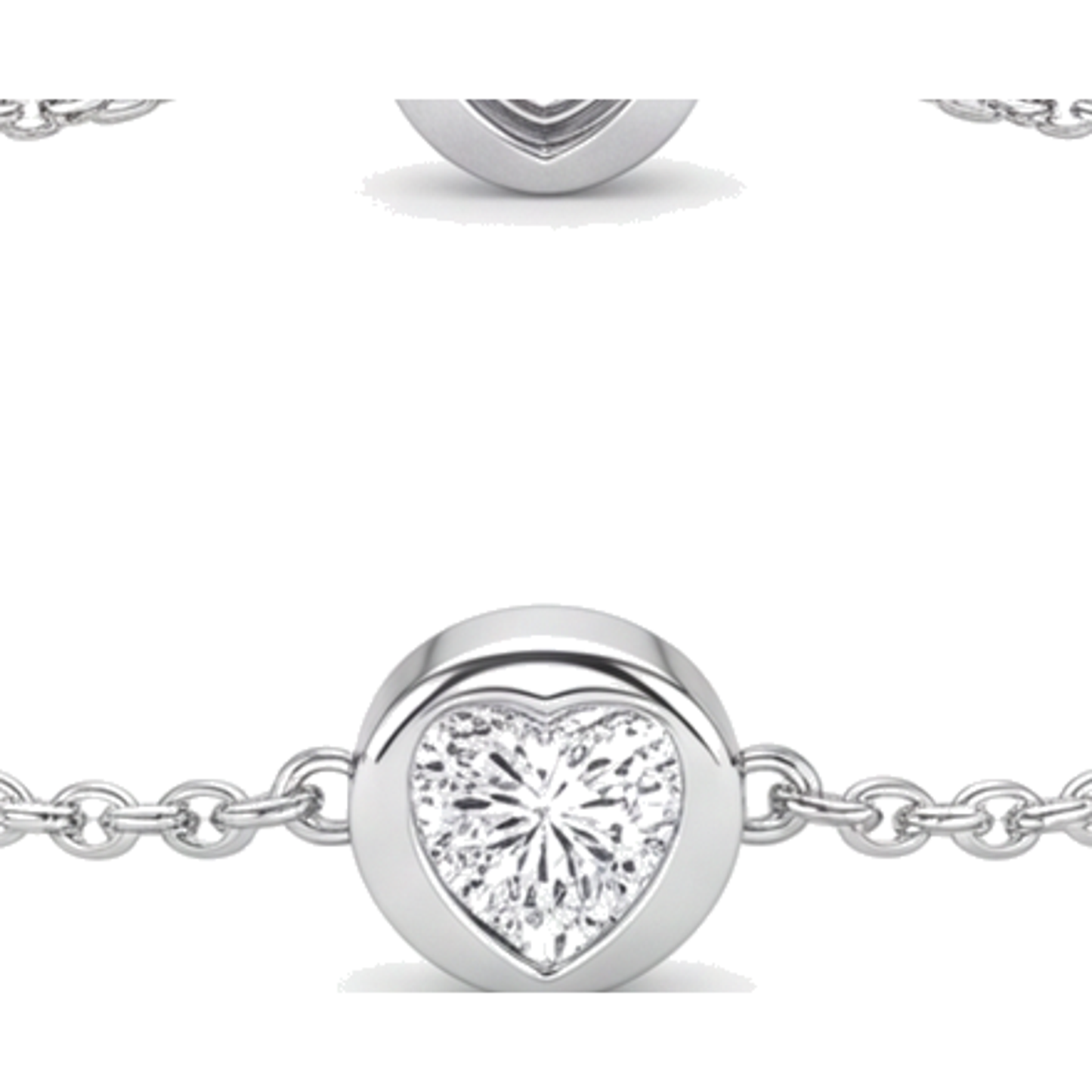 Im Labor gezüchtetes Diamantarmband, 3 Karat, runde Lünette, im Stationsstil, 14 Karat Weißgold, 7 Zoll