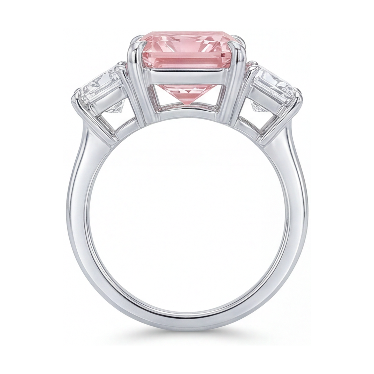 Im Labor gezüchteter rosa Diamantring, 5,2 Karat, Radiant-Schliff
