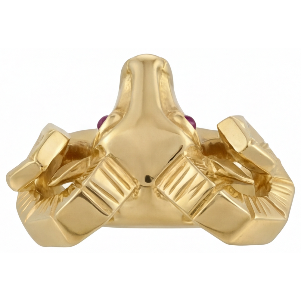 Brillantschliff Lila Amethyst Ring in 14K Gelbgold – Draufsicht