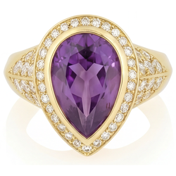 VVS Reinheit Schmuckstein-Ring – Lila Amethyst 6,50 Karat 14K