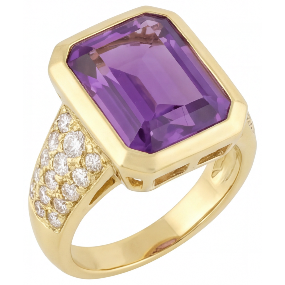Schimmernder Schmuckstein-Ring 7 Karat – Frontansicht