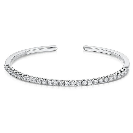 Rundes Echte Diamant-Armband Mit Brillantschliff 7 Karat Weißgold 14K