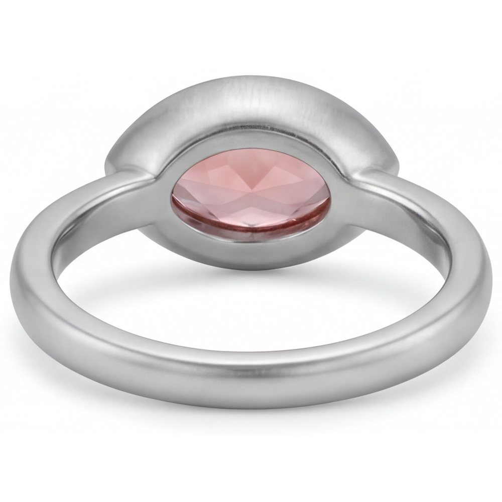 Antiker Padparadscha-Saphir-Ring 3,5 Karat im Labor gezüchtet Marquise Lünette Solitär 14 Karat Weißgold