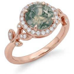 Authentischer VVS Moss Agate Farbstein-Ring 2,0 Karat