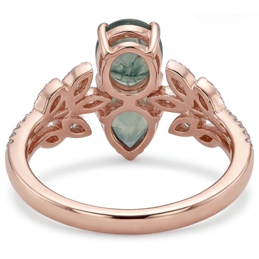 Luxuriöser Moss Agate Farbstein-Ring 3,25 Karat – Profilansicht