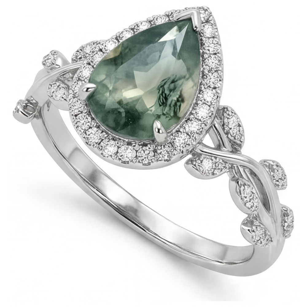 Handgefertigter Schmuckstein-Ring 3 Karat – Seitenansicht