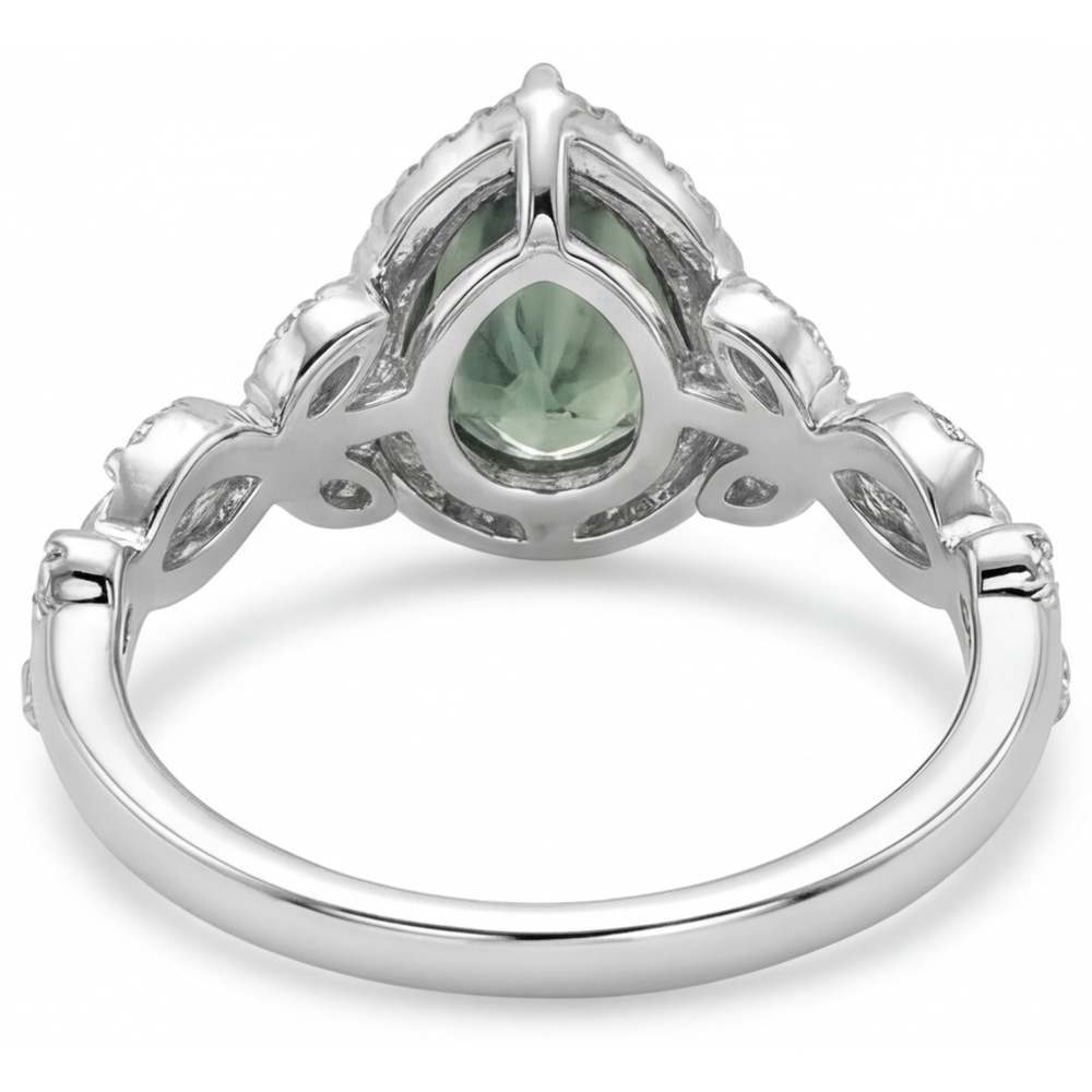 Authentischer Moss Agate Schmuckstein-Ring – Draufsicht