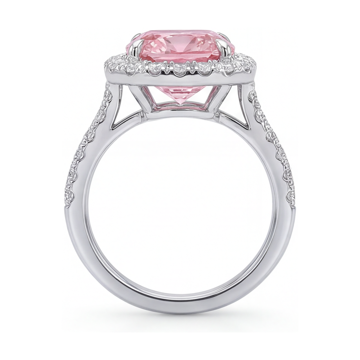 Ring mit natürlichem rosa Diamanten, 1,96 Karat, Kissenschliff