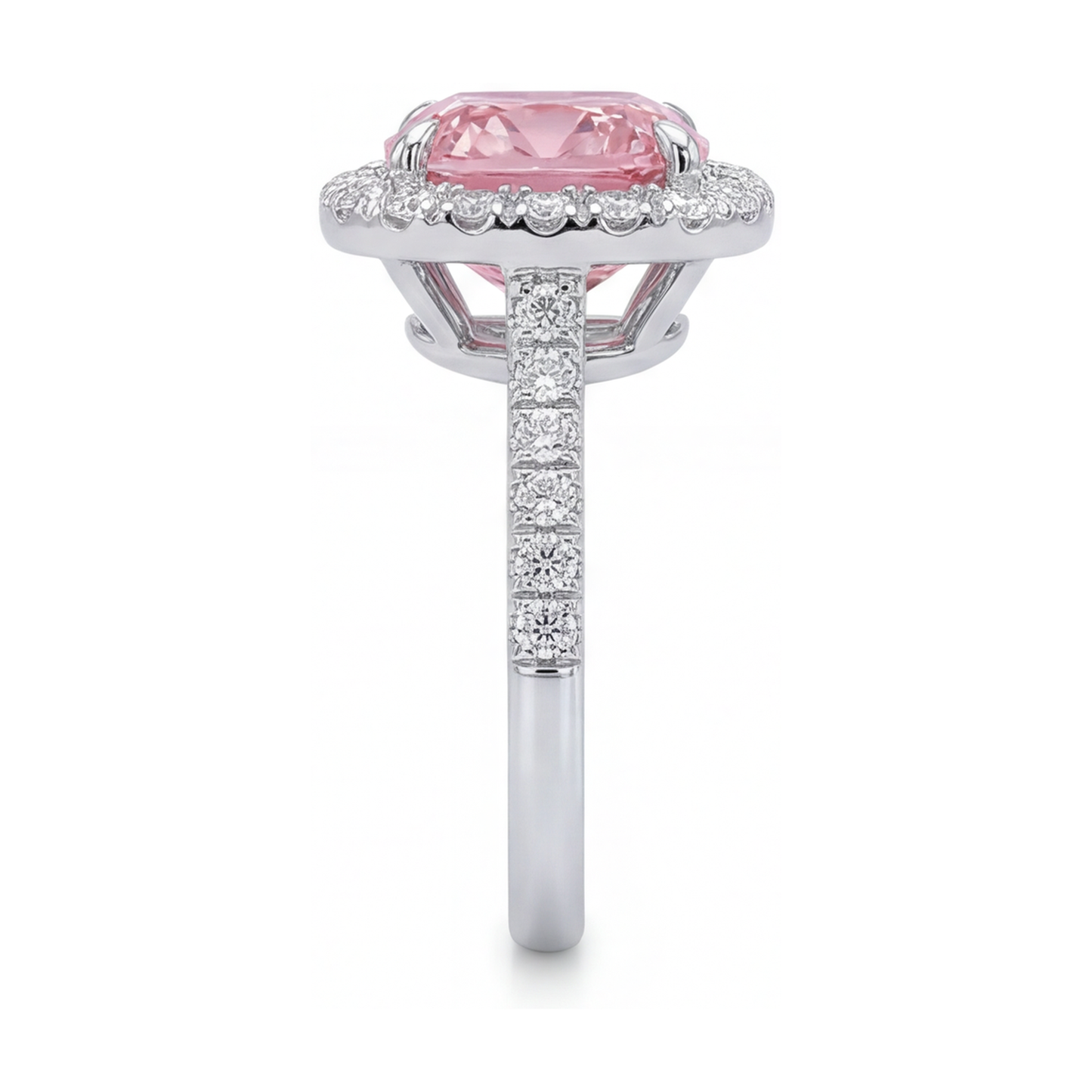 Ring mit natürlichem rosa Diamanten, 1,96 Karat, Kissenschliff