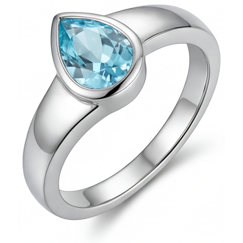 Natürlicher Neon Paraiba Edelstein-Ring – Hauptansicht