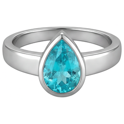 1,50 Karat Neon Paraiba Edelstein-Ring in 14 Karat Weißgold