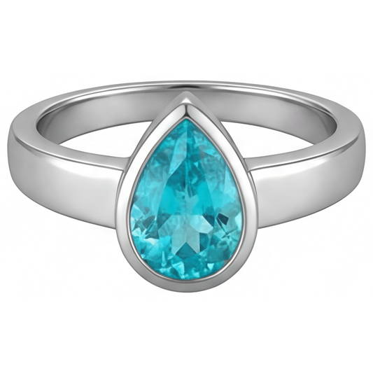 Naturreiner Neon Paraiba Edelstein-Ring – Hauptansicht