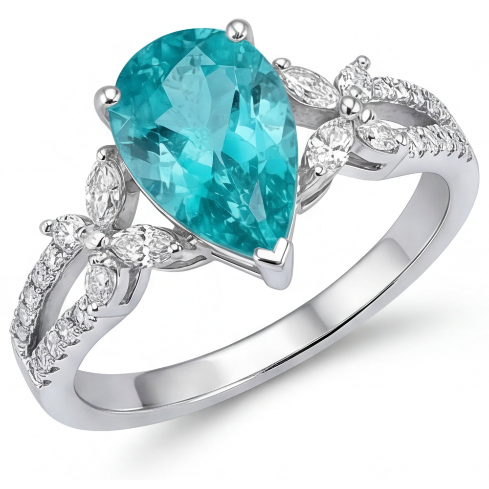 Eleganter Edelstein-Ring 2 Karat – Frontansicht
