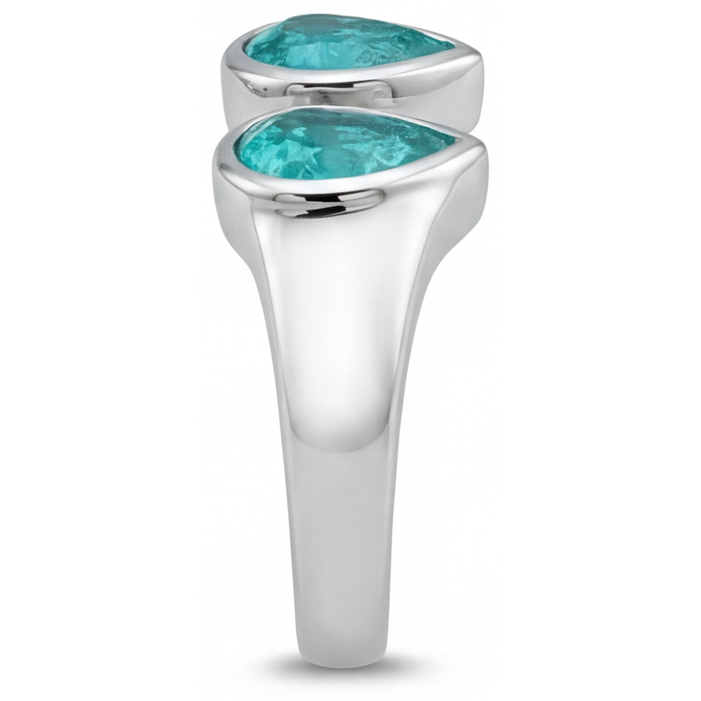 Eleganter Neon Paraiba Farbstein-Ring 1 Karat – Rückansicht