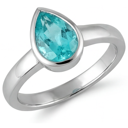 Handgefertigter Neon Paraiba Farbstein-Ring 1,25 Karat