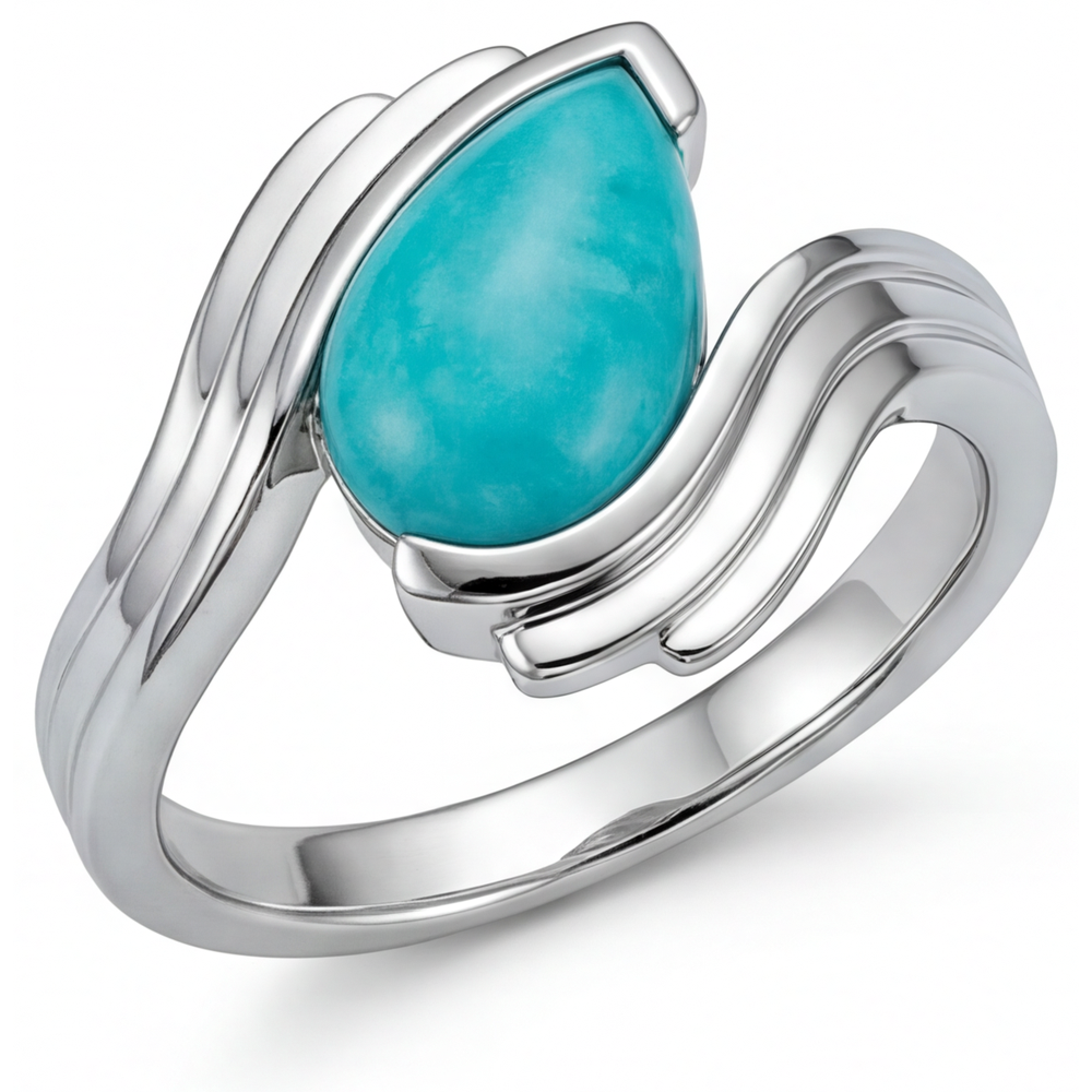 Funkelnder Neon Paraiba Farbstein-Ring 2 Karat – Seitenansicht