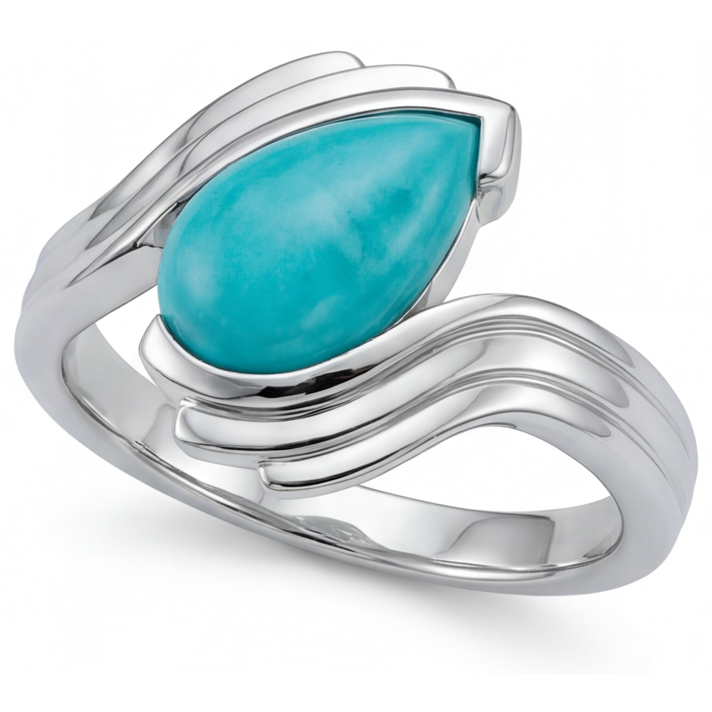 Neon Paraiba Farbstein-Ring 2-Karat 14 Karat Weißgold – Schrägansicht