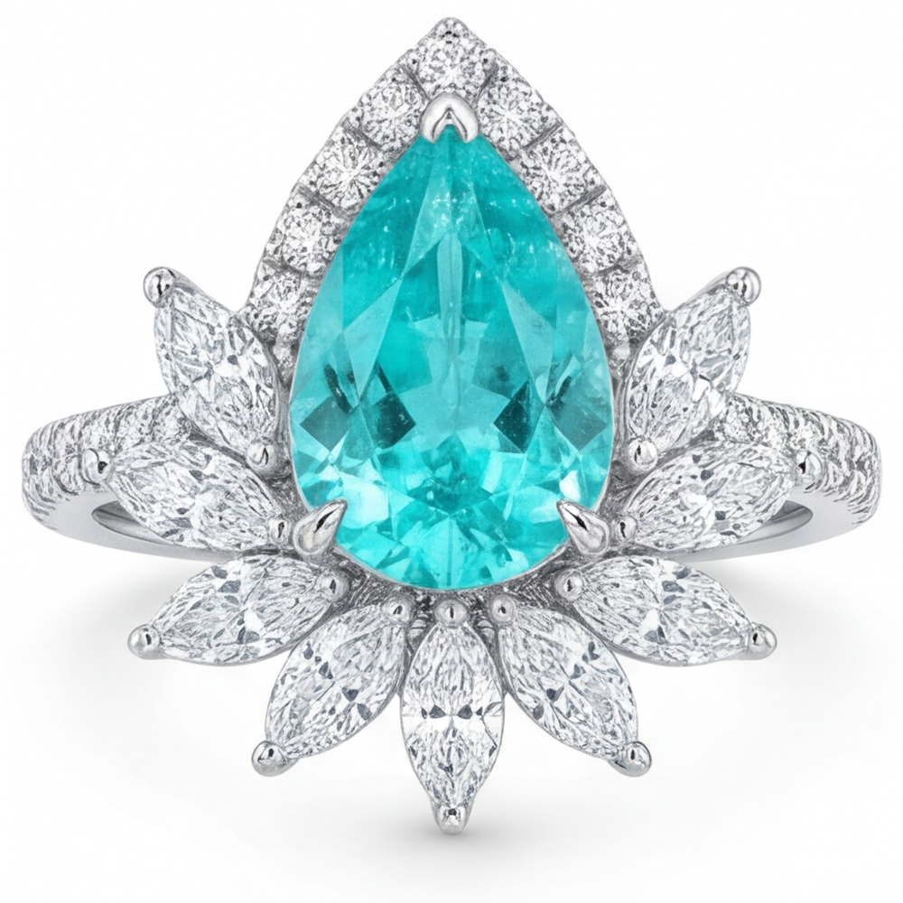 Handgefertigter Halo-Fassung Ring 5 Karat – Hauptansicht