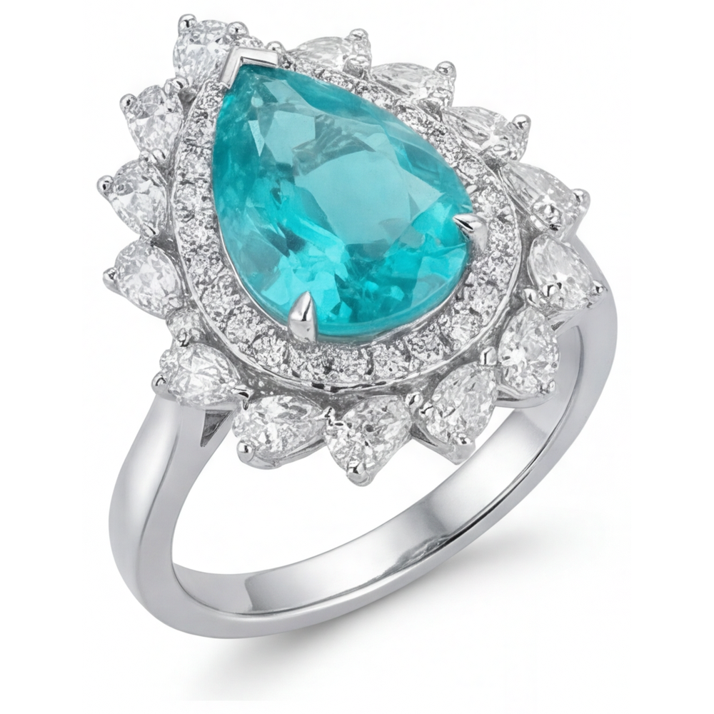 Kunstvoller Halo-Fassung Ring 6,50 Karat – Seitenansicht