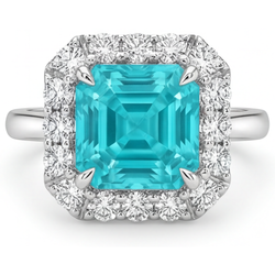 VVS Neon Paraiba Halo-Ring 3,50 Karat – 14K Weißgold