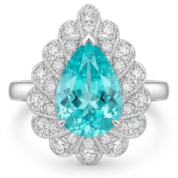 VVS Halo-Ring – Neon Paraiba 5 Karat 14K Weißgold