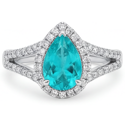 Eleganter VVS Reinheit Neon Paraiba Halo-Verlobungsring – 3