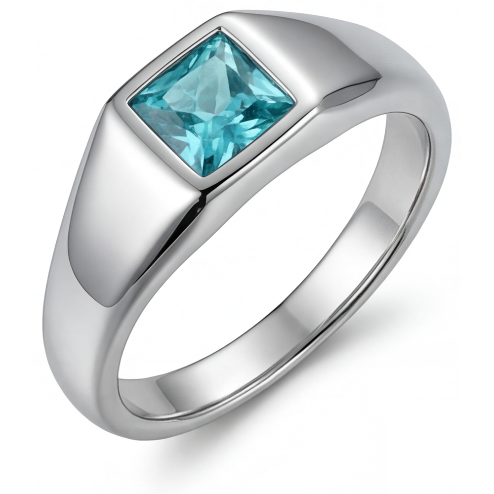 Luxuriöser Neon Paraiba Herrenring 1 Karat – Hauptansicht