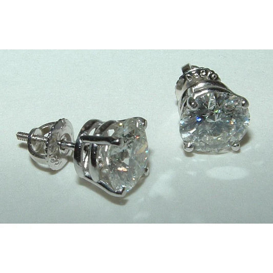 3.50 Karat Echte Diamant Ohrstecker Solitaire Neu