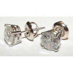 Diamanten 2 Kt. Runde Brillant Echte Diamant Gold Ohrstecker Paar