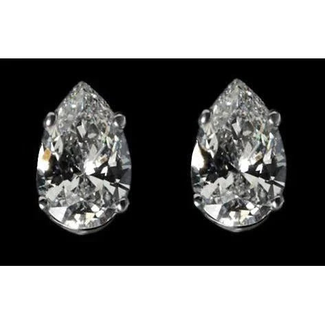 Ohrringe Birnenschliff Natürliche Diamant G Si1 Ohrstecker 2.50 Ct. Gold