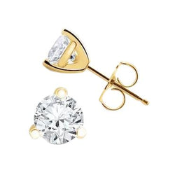 Rundschliff 5,70 Karat Echt Diamanten Damen Ohrstecker Gelbgold 14K