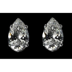 Wunderschöne 3 Ct. Natürliche Diamanten Ohrringe Birnenschliff Stud