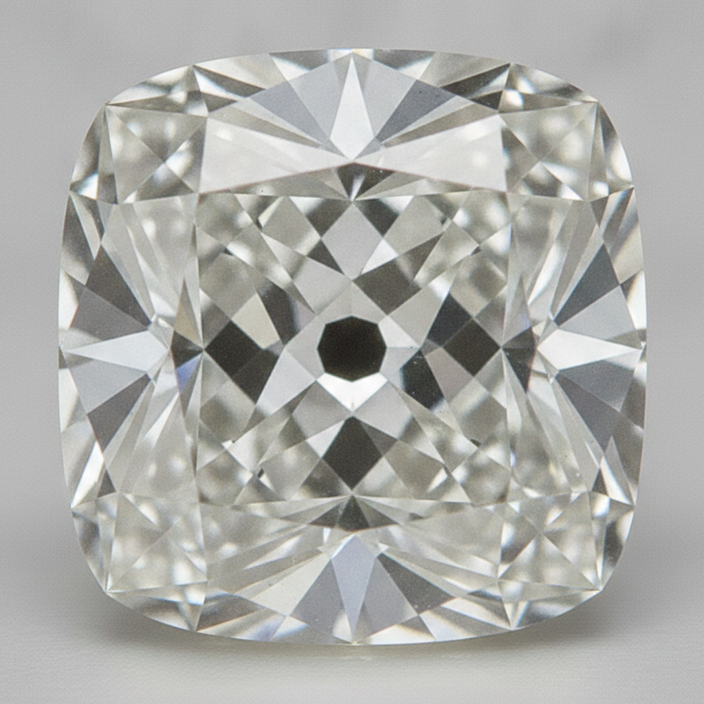 Alter Bergmann Kissenschliff Echter 6 Karat Real Loser Diamant F VS1