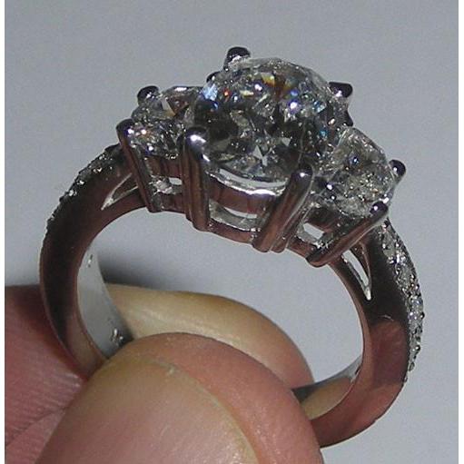Edler Diamant Oval Edelschmuck in 14 Karat Roségold – Hauptansicht