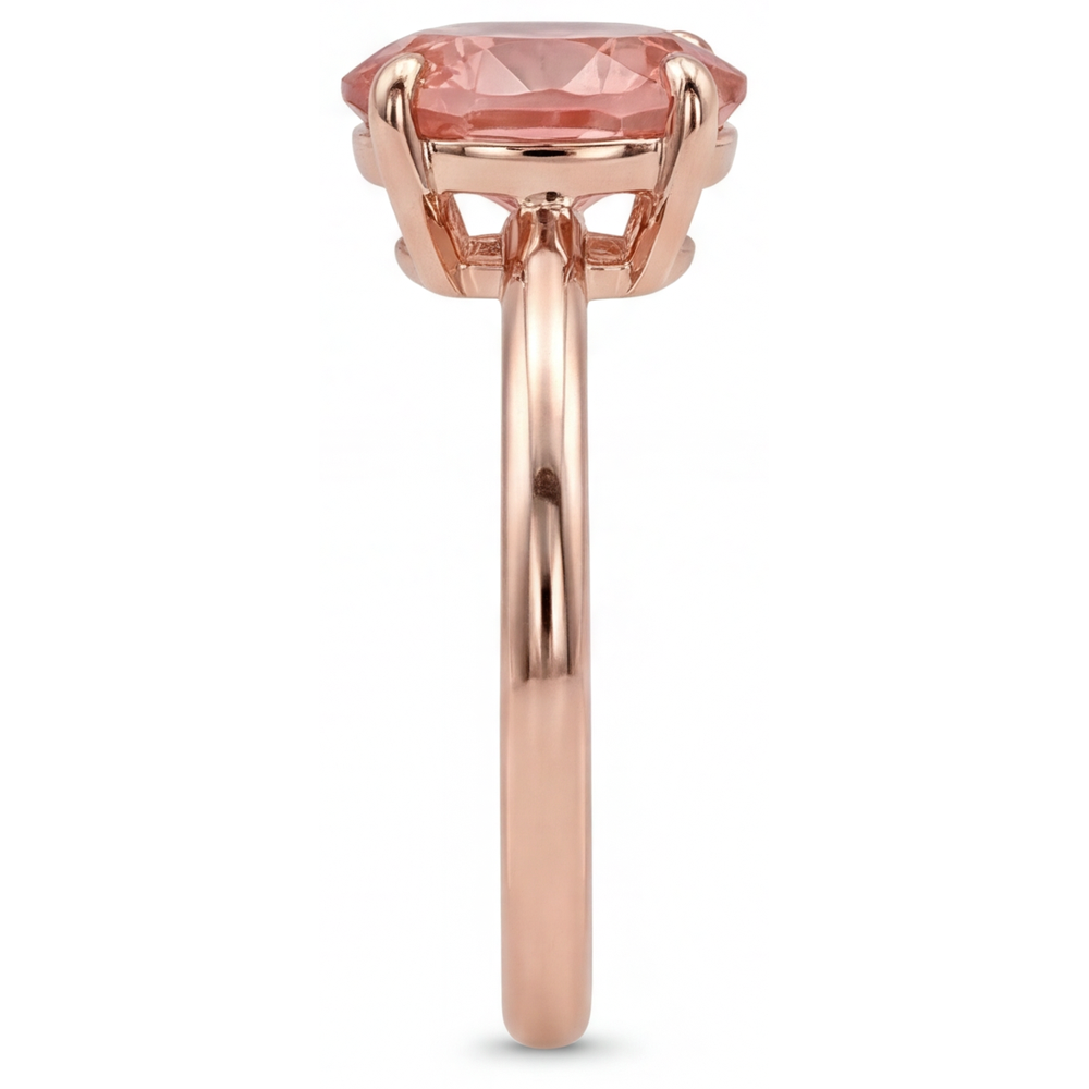 Pfirsichsaphir-Ring aus Roségold 2,2 Karat natürlicher ovaler Padparadscha-Solitär