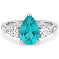 Kunstvoller VVS Paraiba-Turmalin Drei-Stein-Ring – 2 Karat 14K