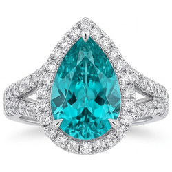 Echter VVS Reinheit Paraiba-Turmalin Halo-Fassung Ring 5,50 Karat