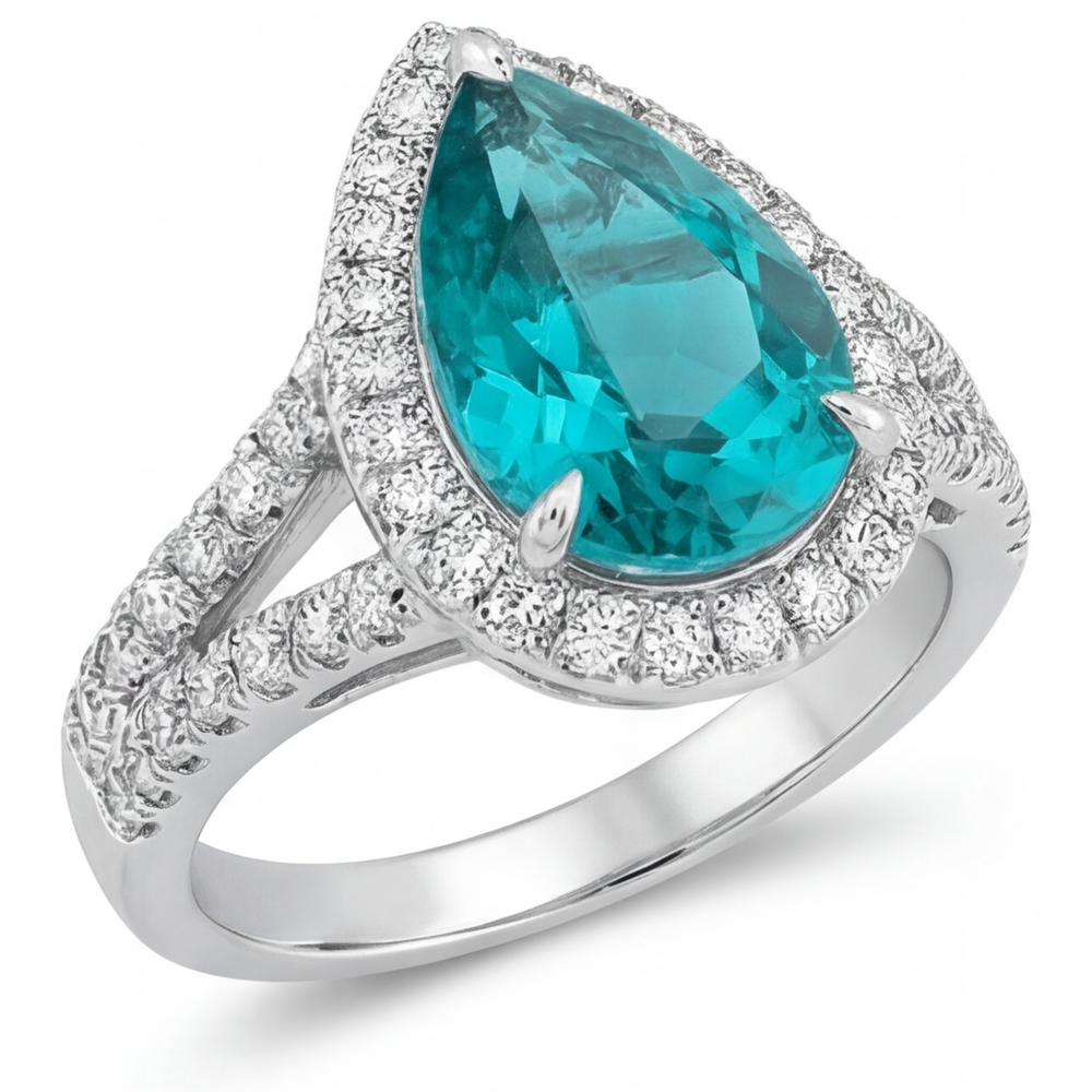 Handgefertigter Halo-Fassung Ring 5,50 Karat – Seitenansicht