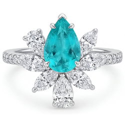 Handgefertigter Halo-Ring mit VVS Paraiba-Turmalin – 1,25 Karat