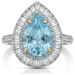 Paraiba-Turmalin VVS Reinheit Halo-Ring 7 Karat in Zweifarbiges