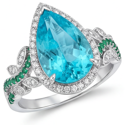 Handgemachter Halo-Verlobungsring mit VVS Paraiba-Turmalin