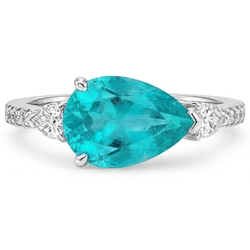 1,75 Karat Paraiba-Turmalin Schmuckstein-Ring in 14K Weißgold