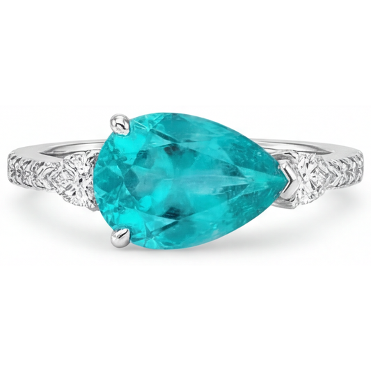 Naturreiner Paraiba-Turmalin Schmuckstein-Ring – Hauptansicht