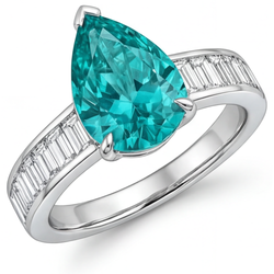 Erdgewonnener Tropfen-Schliff Paraiba-Turmalin Schmuckstein-Ring