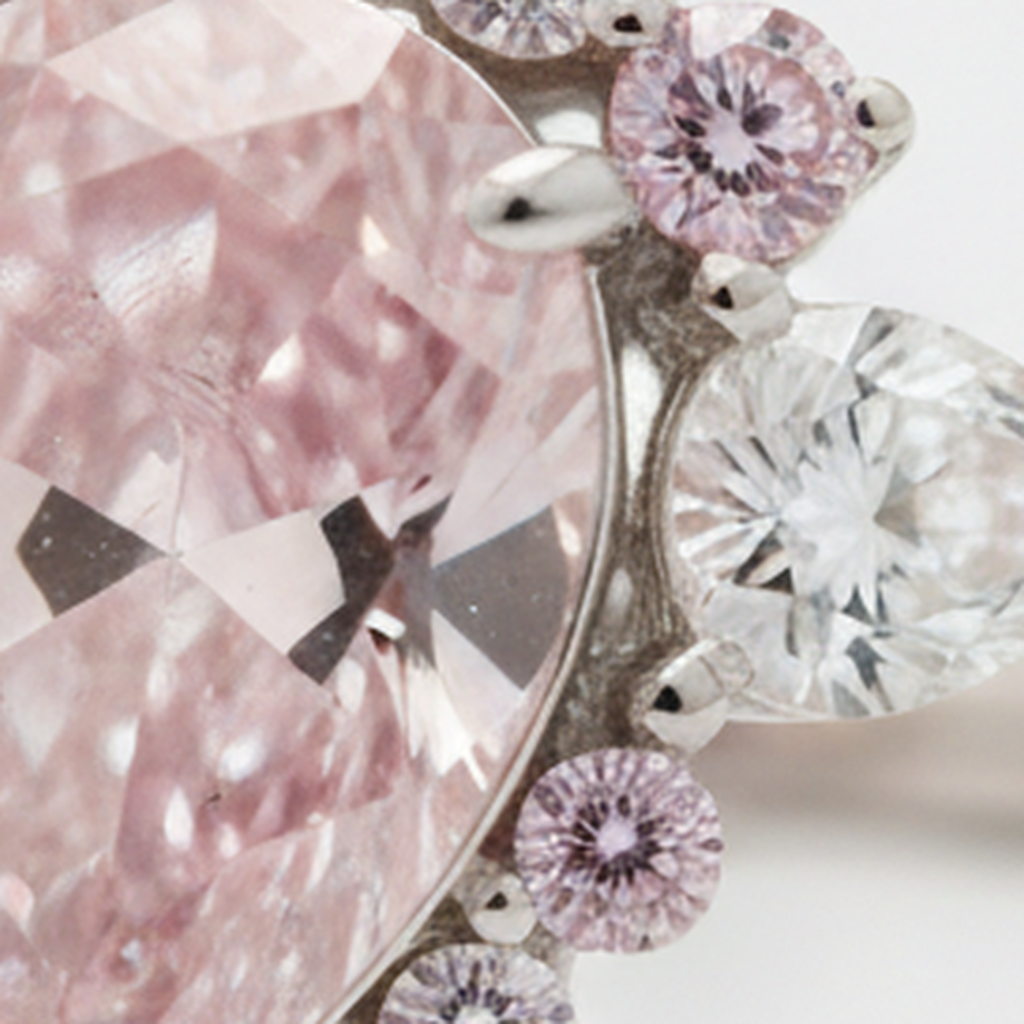 Fancy-Pink-Diamant-Verlobungsring 2 Karat natürlicher Tropfenschliff Semi-Halo Platin